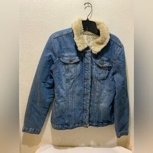 Vintage FOR JOSEPH denim jeans blazer Fleece Lined blue Jacket